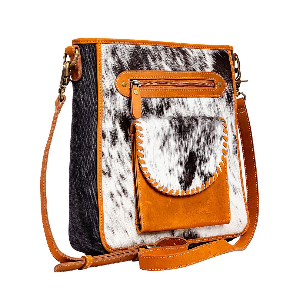HIGHSTONE CANVAS & HAIRON SHOULDER BAG