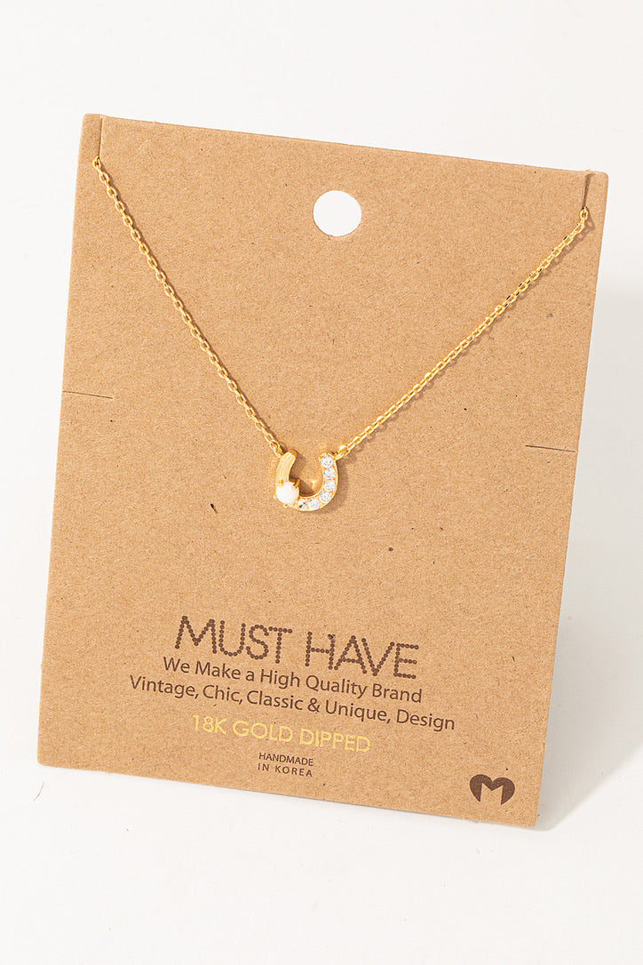 MINI PAVE HORSESHOE NECKLACE