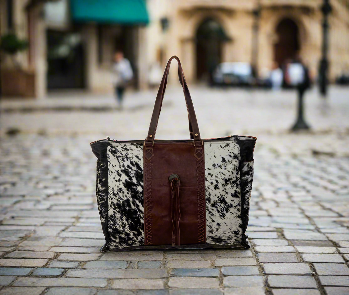 ROSALINDA CROSS STITCHED WEEKENDER BAG