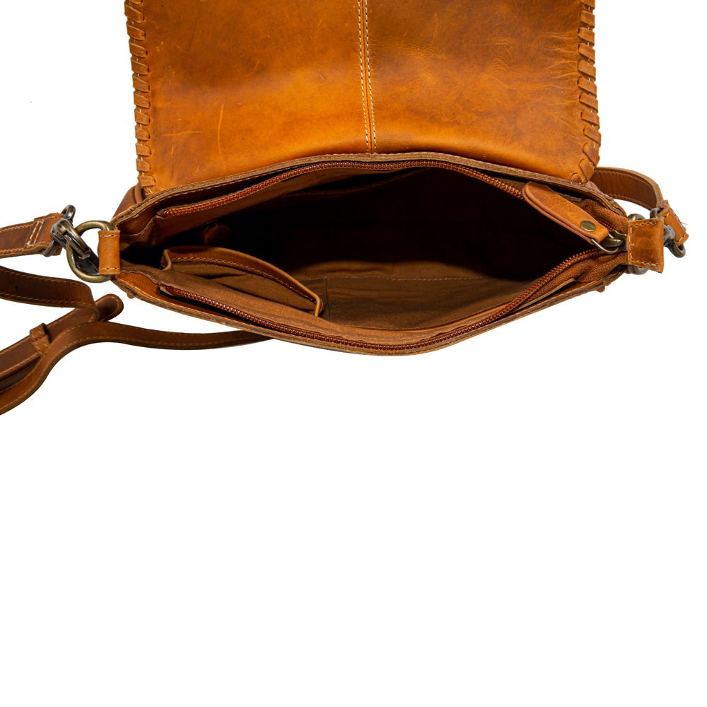 THE TYSON TRAIL LEATHER HAIRON SHOULDER BAG