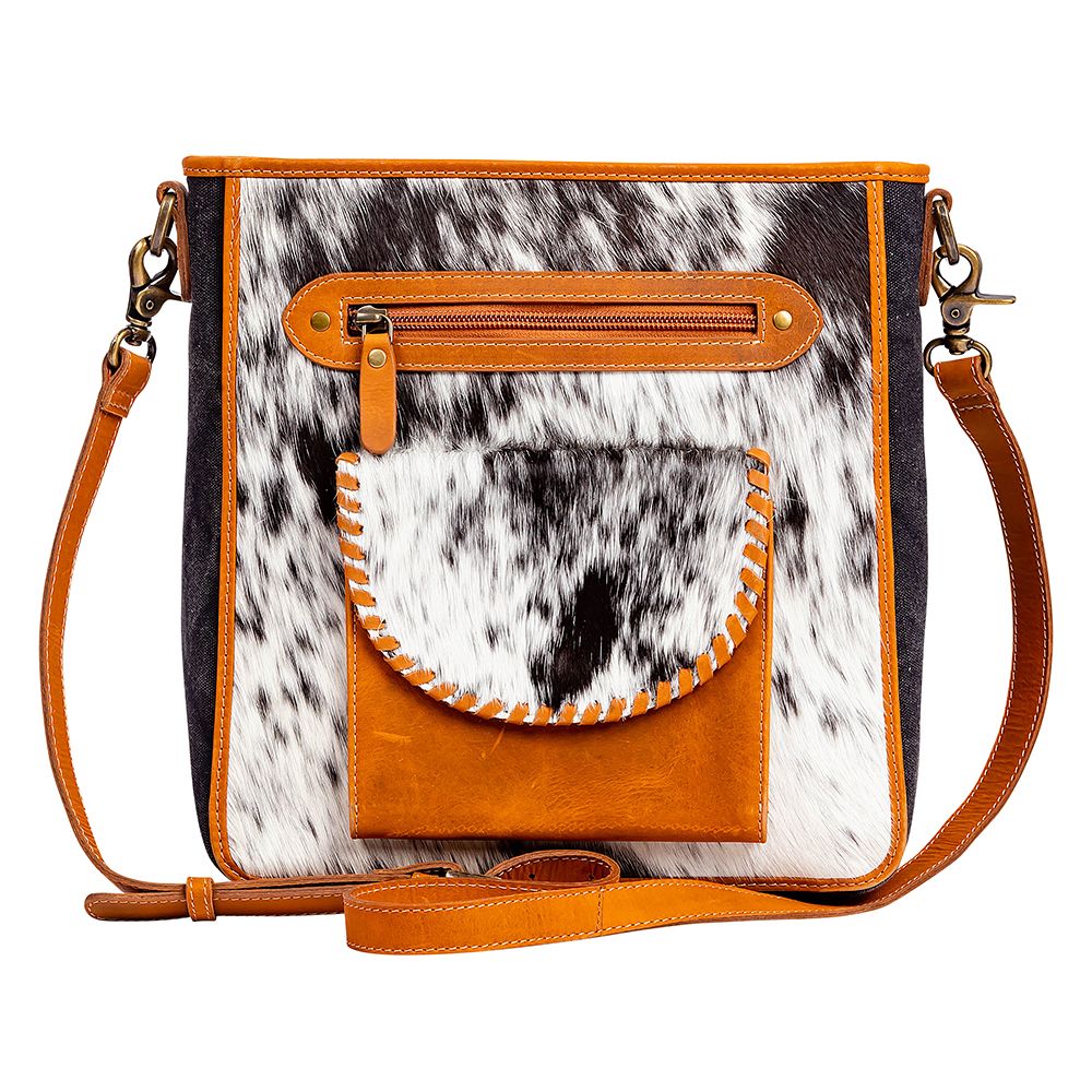 HIGHSTONE CANVAS & HAIRON SHOULDER BAG