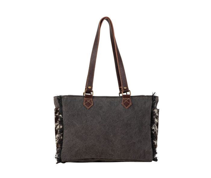 ROSALINDA CROSS STITCHED CANVAS & HAIRON BAG