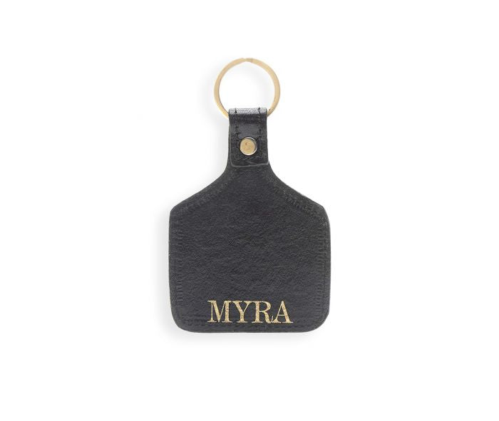 DUSTY BLOOM HAND-TOOLED LEATHER KEY FOB