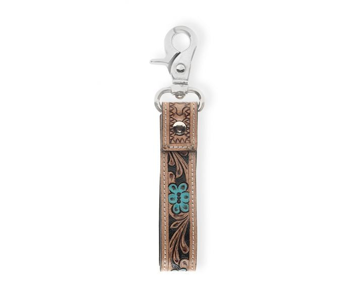 OREGON WAY HAND-TOOLED LEATHER KEY FOB