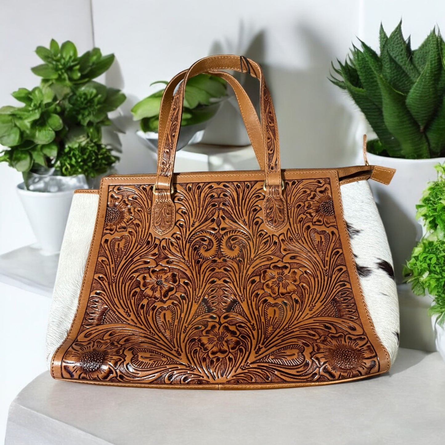 Breeze Wind Hand-Tooled HandBag