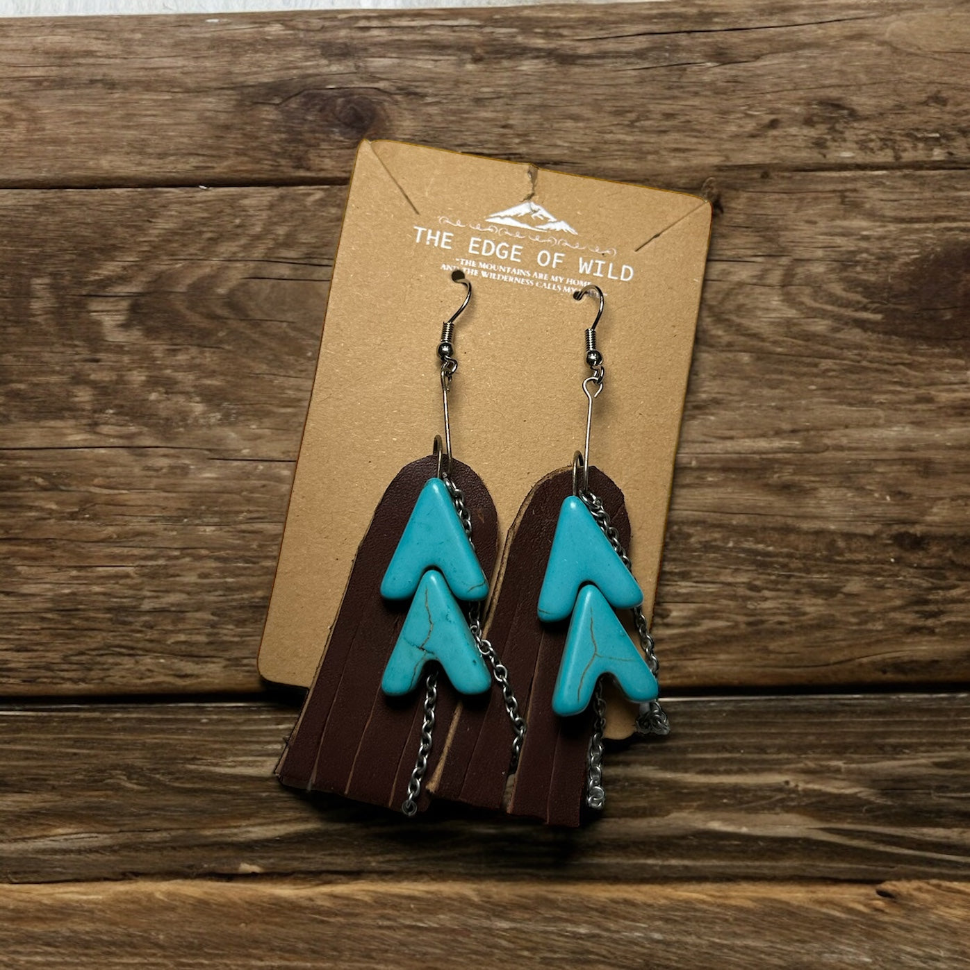 Leather Turquoise Dangle Earring