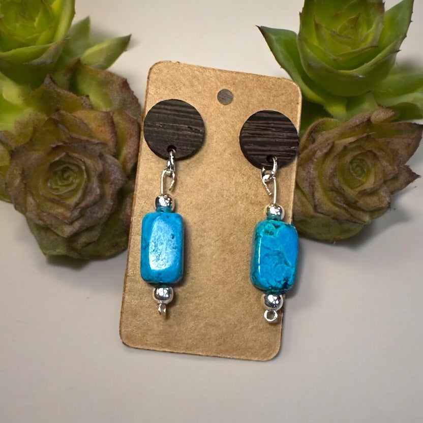 Wood and Magnesite Earrings
