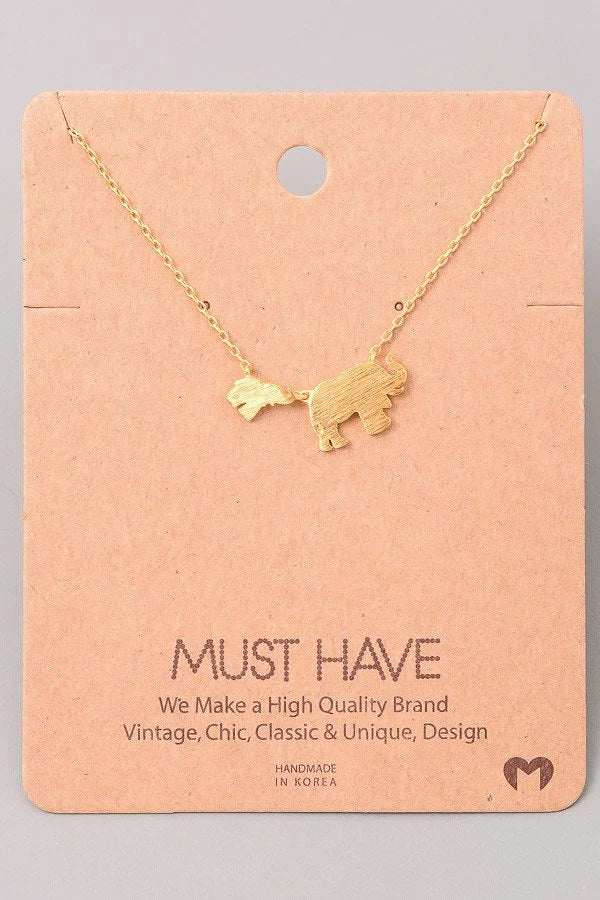 MOMMY AND ME BABY ELEPHANTS NECKLACE