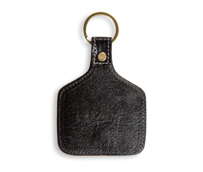 PEACOCK SUNFLOWER HAND-TOOLED KEY FOB