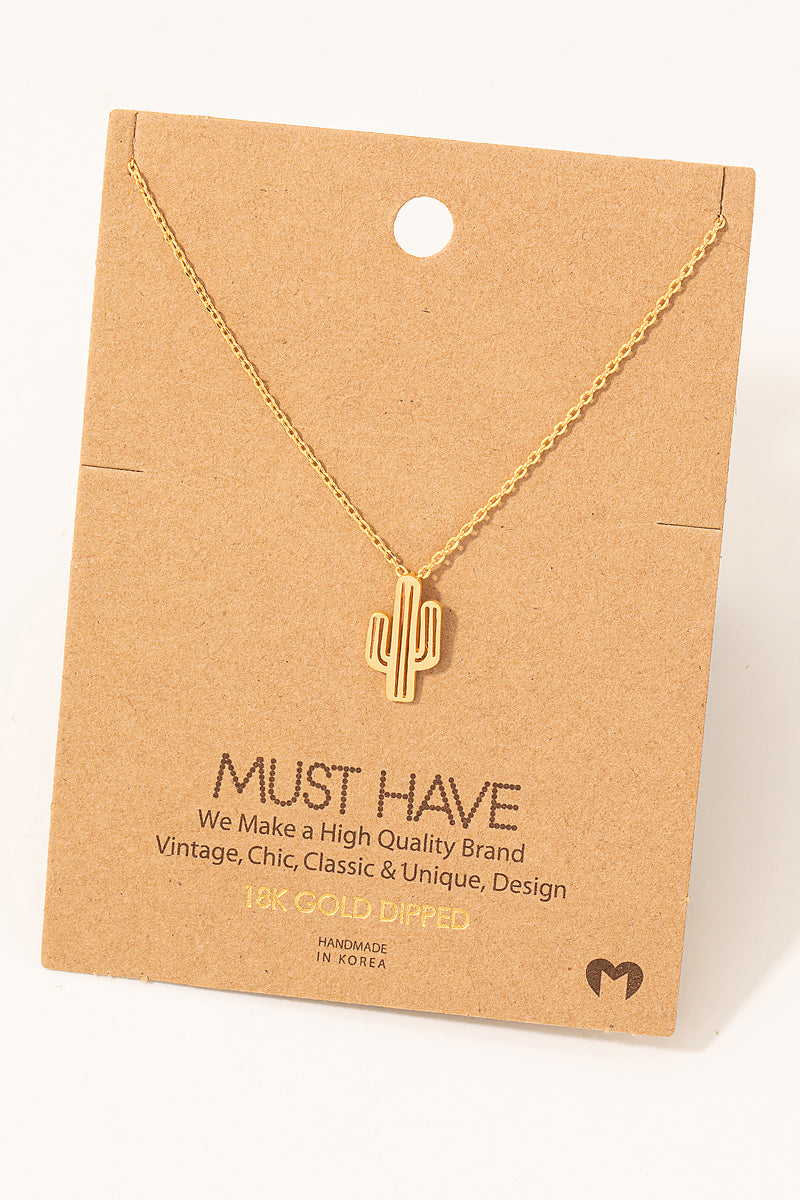 CACTUS PENDENT NECKLACE