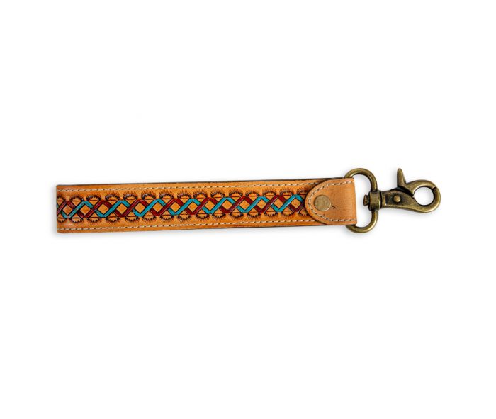 SOUTHWEST BRAID HAND-TOOLED STRAP KEY FOB