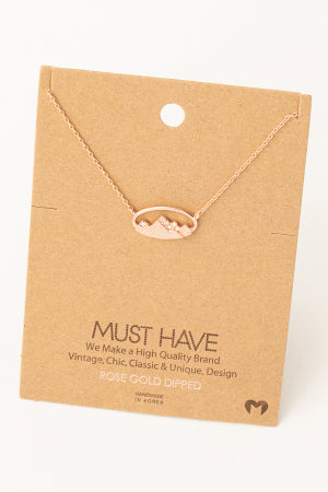 OVAL MOUNTAIN RANGE CHARM NECKLACE
