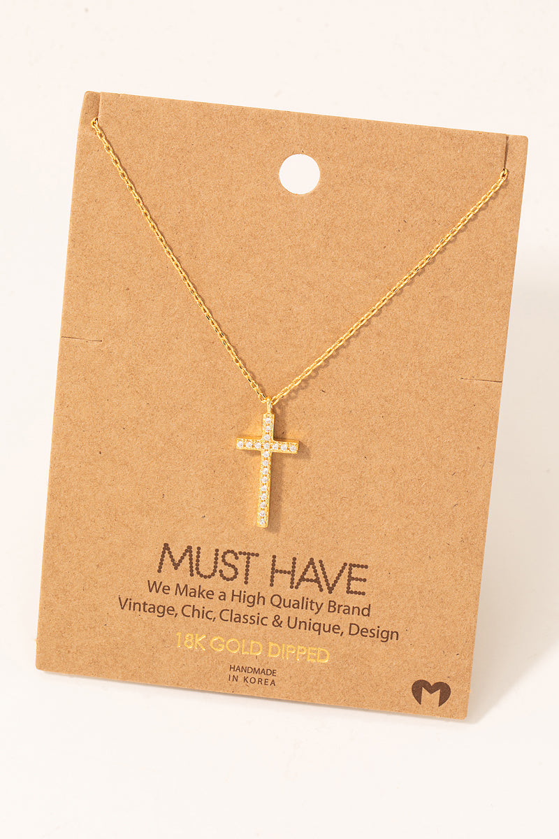 PAVE CROSS PENDENT NECKLACE