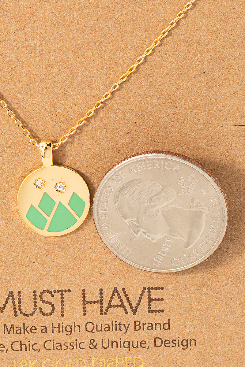 DAINTY MOUNTAIN COIN DISC NECKLACE