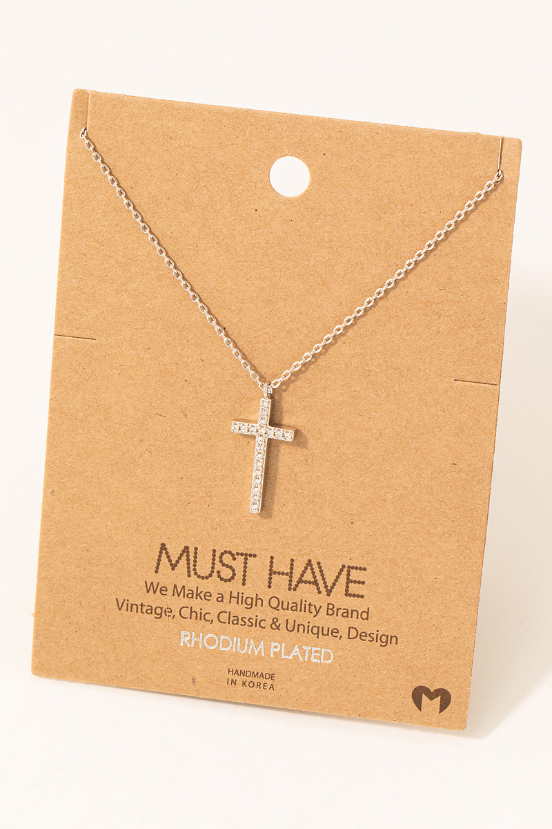 PAVE CROSS PENDENT NECKLACE