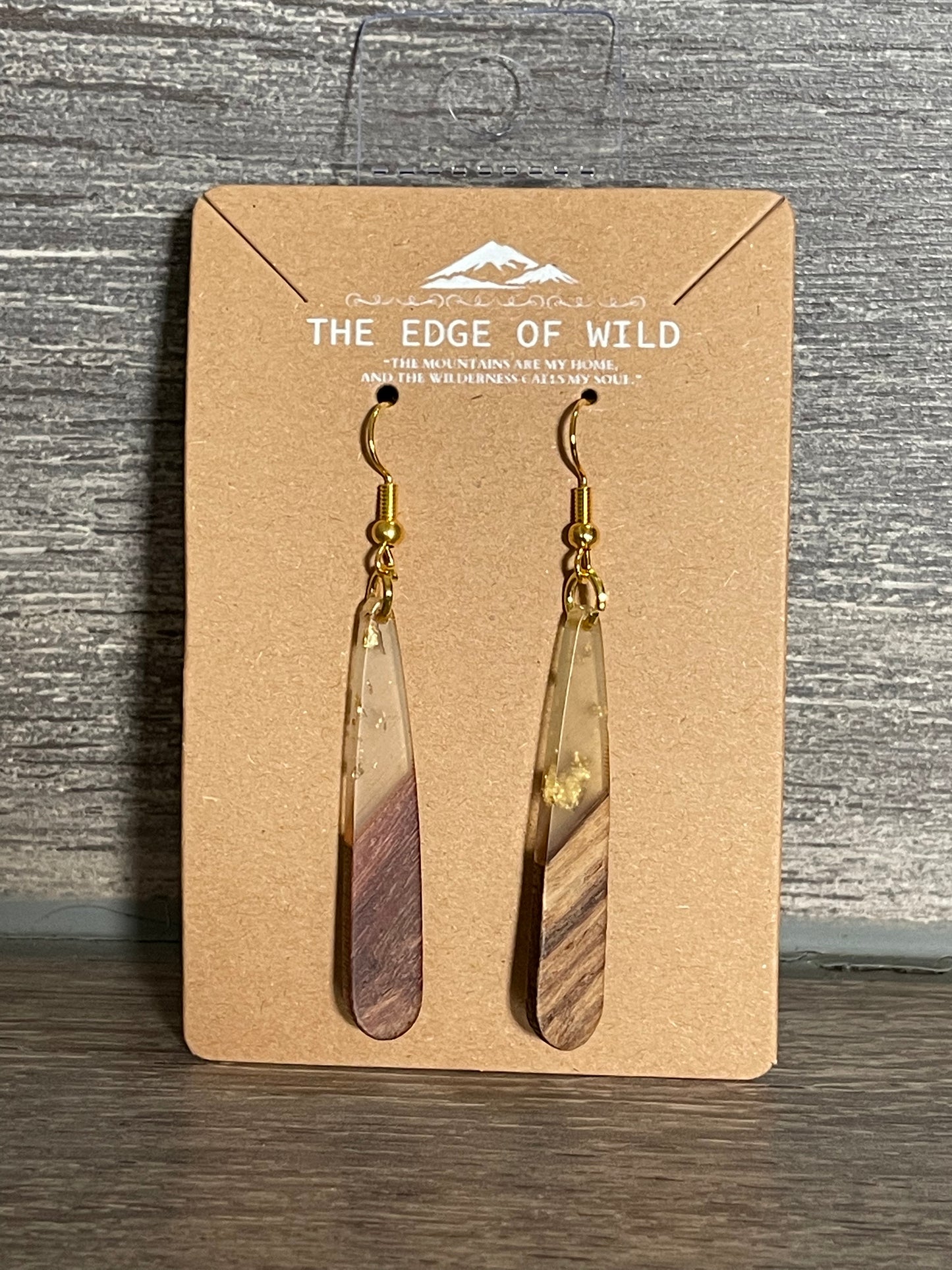 WOOD AND RESIN TEARDROP EARRINGS