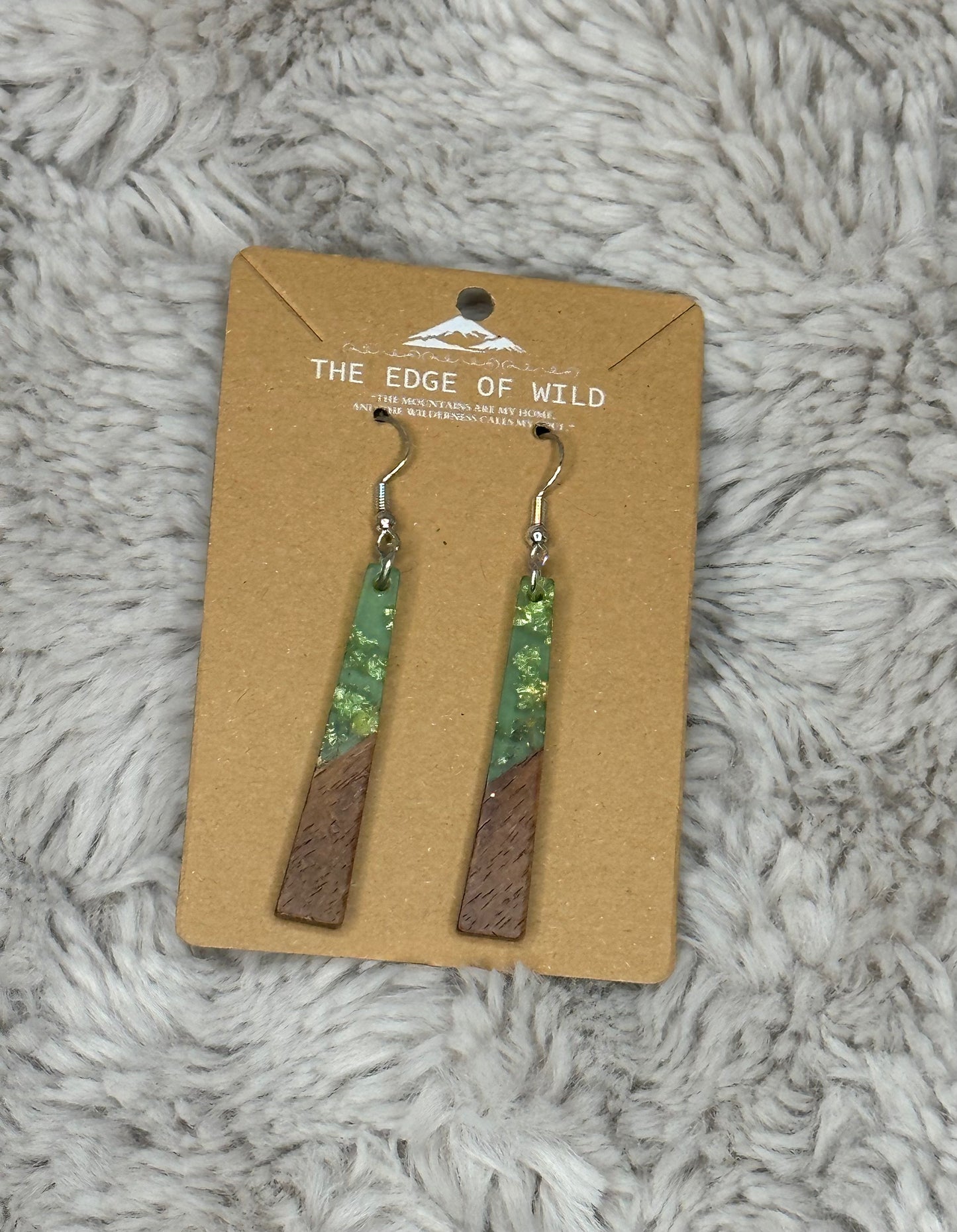 Pendulum Resin Wood Earring