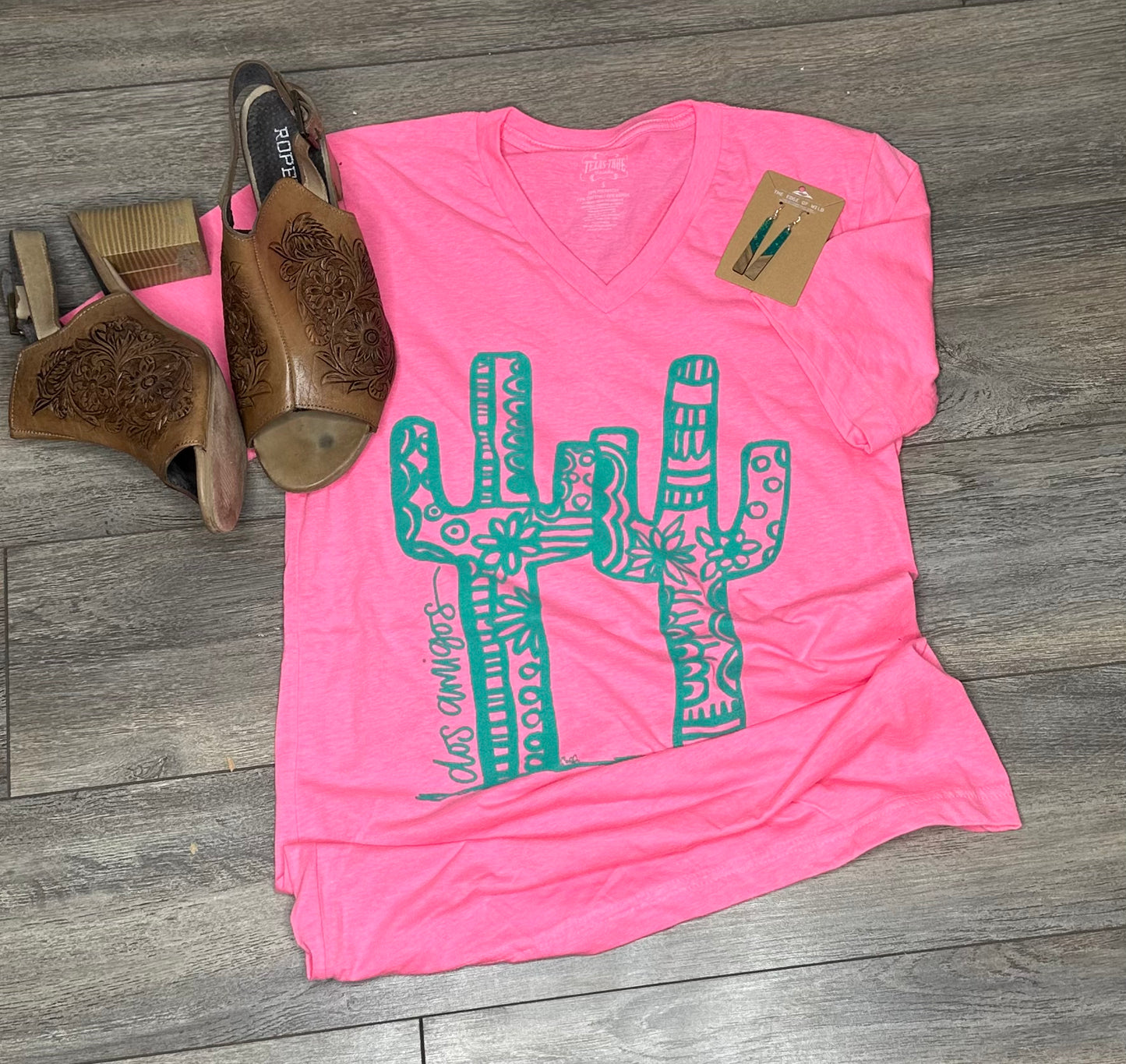 Dos Amigos Neón Pink T Shirt