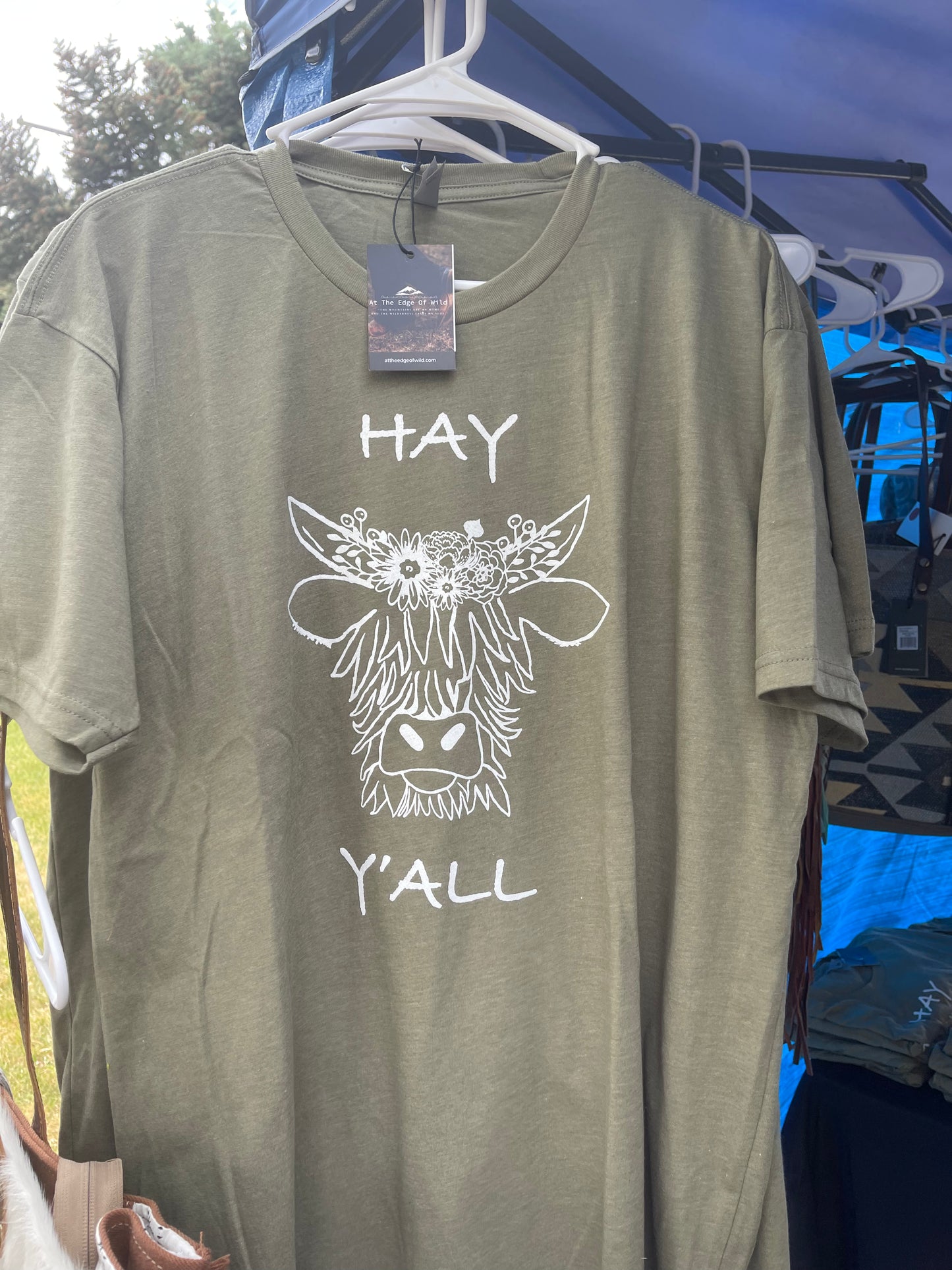 Hay Y’all HIGHLAND COW T-SHIRT (OLIVE)