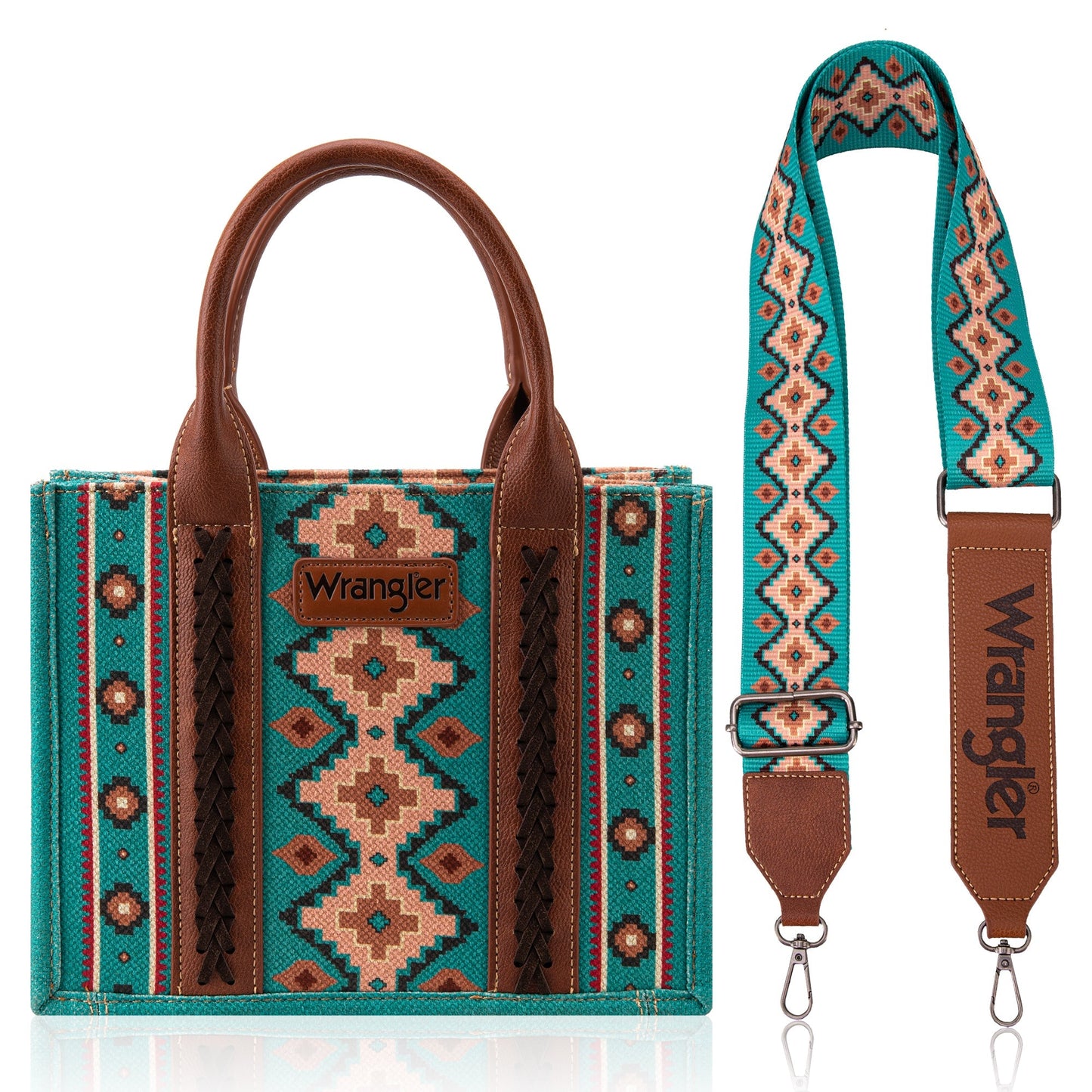 Wrangler
Southwestern Print Small Canvas
Tote/Crossbody - Turquoise