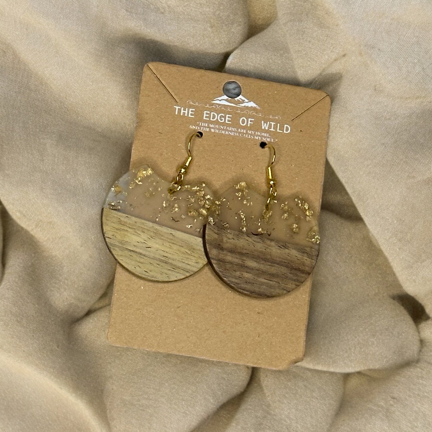 Round Resin & Wood Earrings