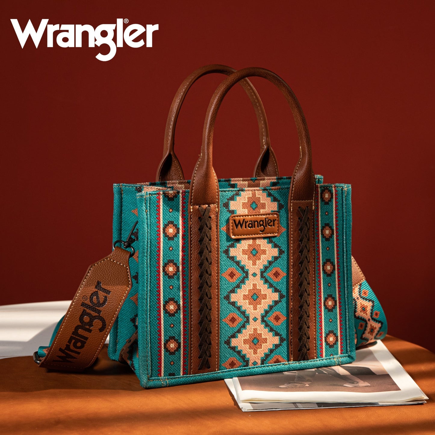 Wrangler
Southwestern Print Small Canvas
Tote/Crossbody - Turquoise