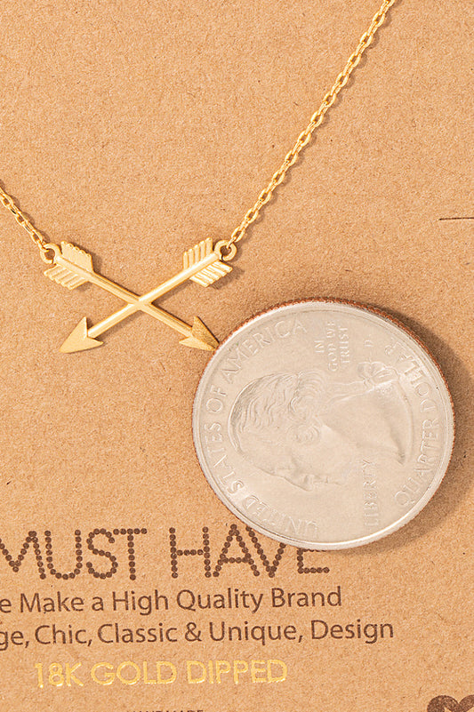 CROSSED ARROW PENDENT NACKLACE