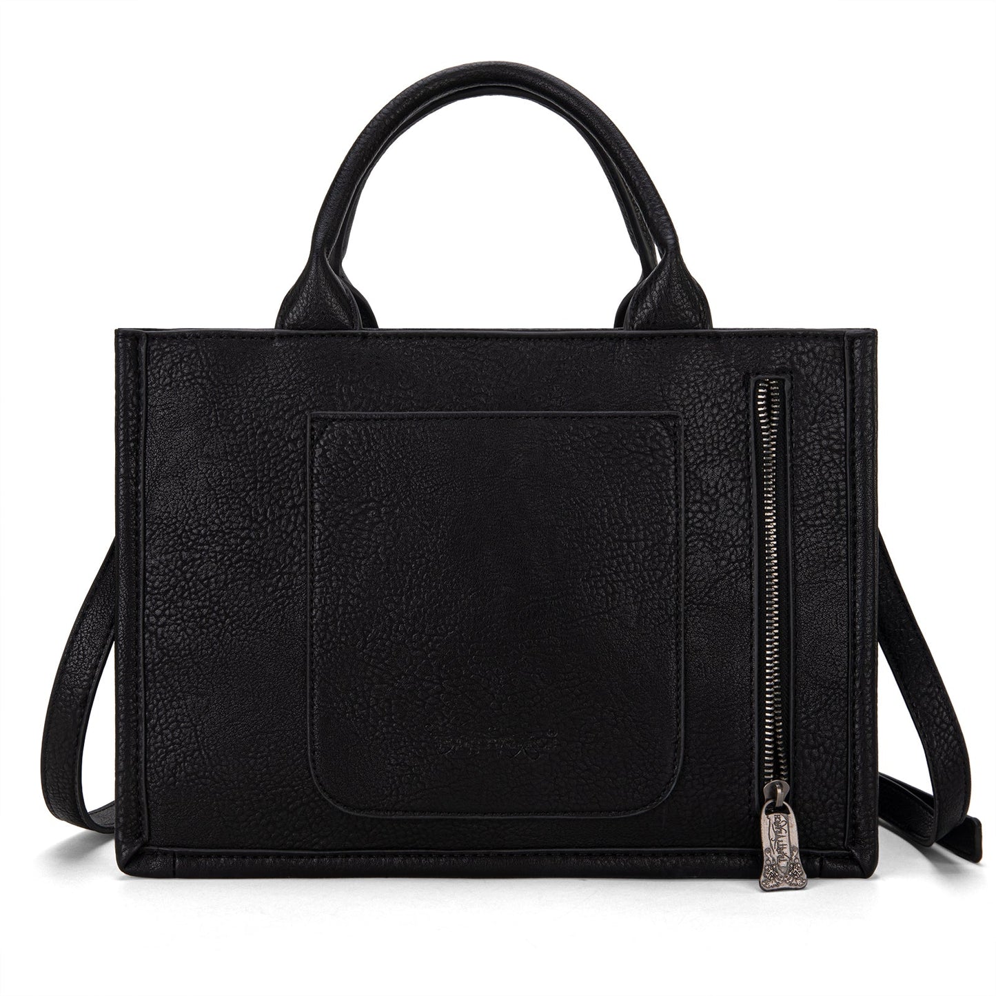 Trinity Ranch Floral Tooled Fringe Concealed Carry Tote/Crossbody Black
