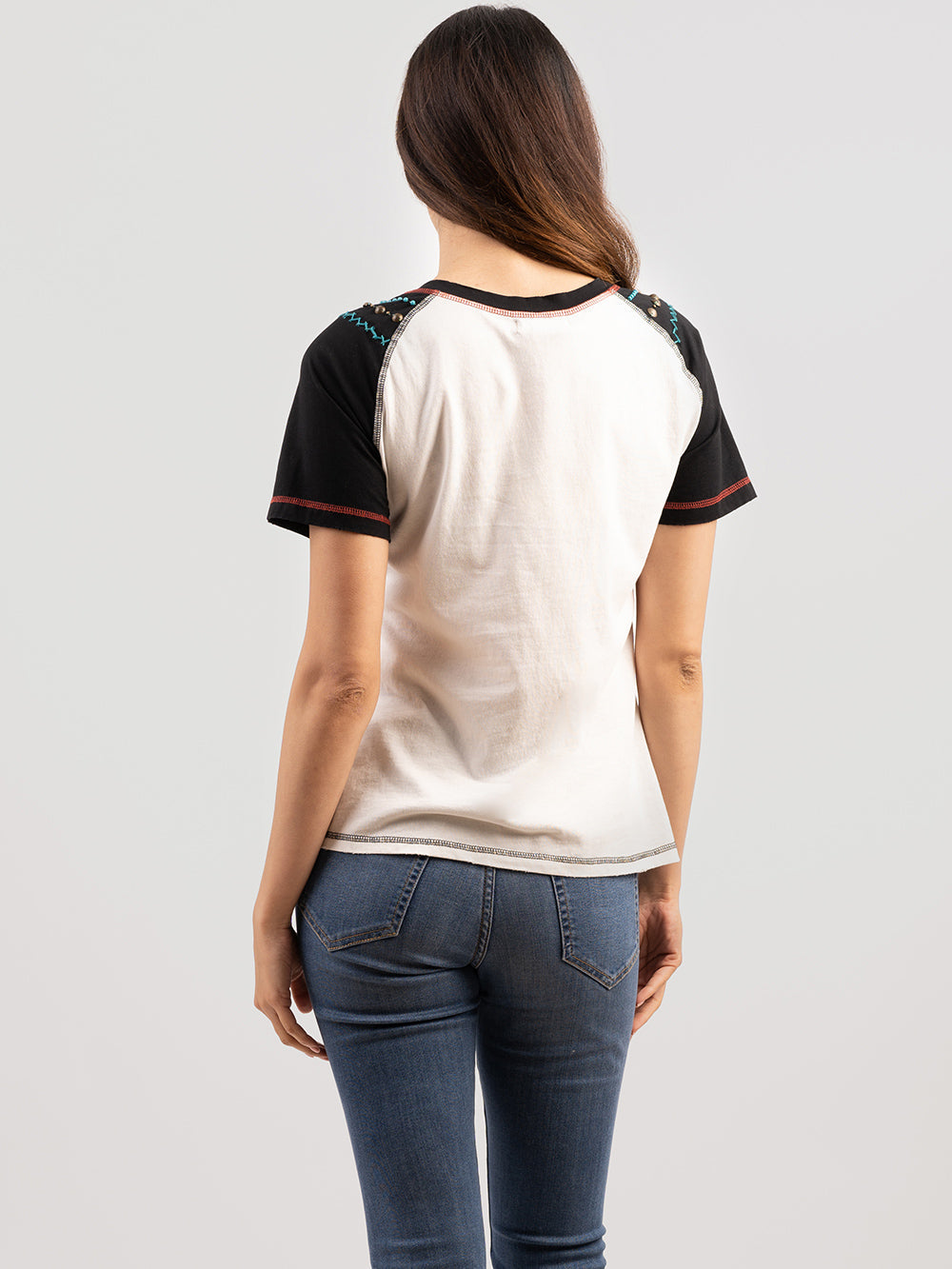 Delila Women Mineral Wash Bull Graphic Short Sleeve Tee
