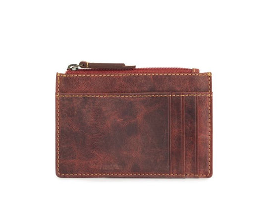 WESTERN FORK CREDIT CARD HOLDER IN RED RUSSET