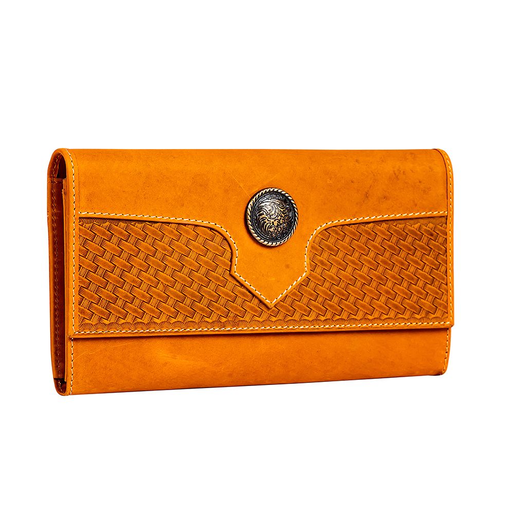 WINSOME TRAIL HAND-TOOLED WALLET