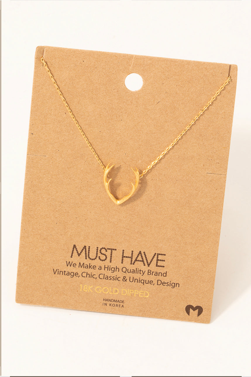CLASSIC ANTLER PENDENT NECKLACE