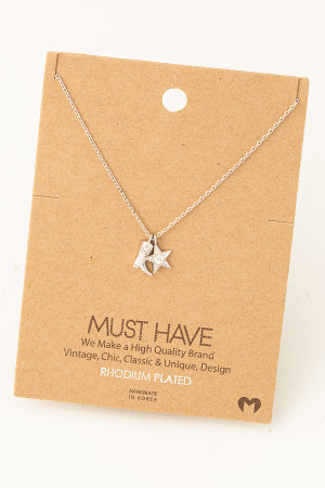 COWBOY BOOTS STAR PENDENT NECKLACE