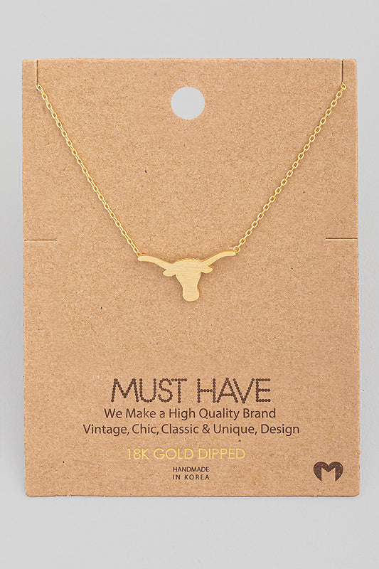 DAINTY BULLHEAD PENDENT NECKLACE