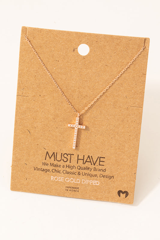 PAVE CROSS PENDENT NECKLACE