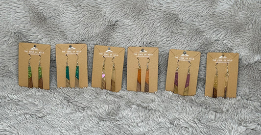 Pendulum Resin Wood Earring
