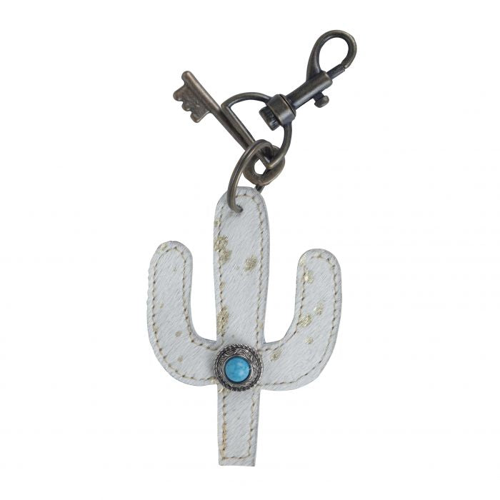 WHITE CACTUS KEY FOB