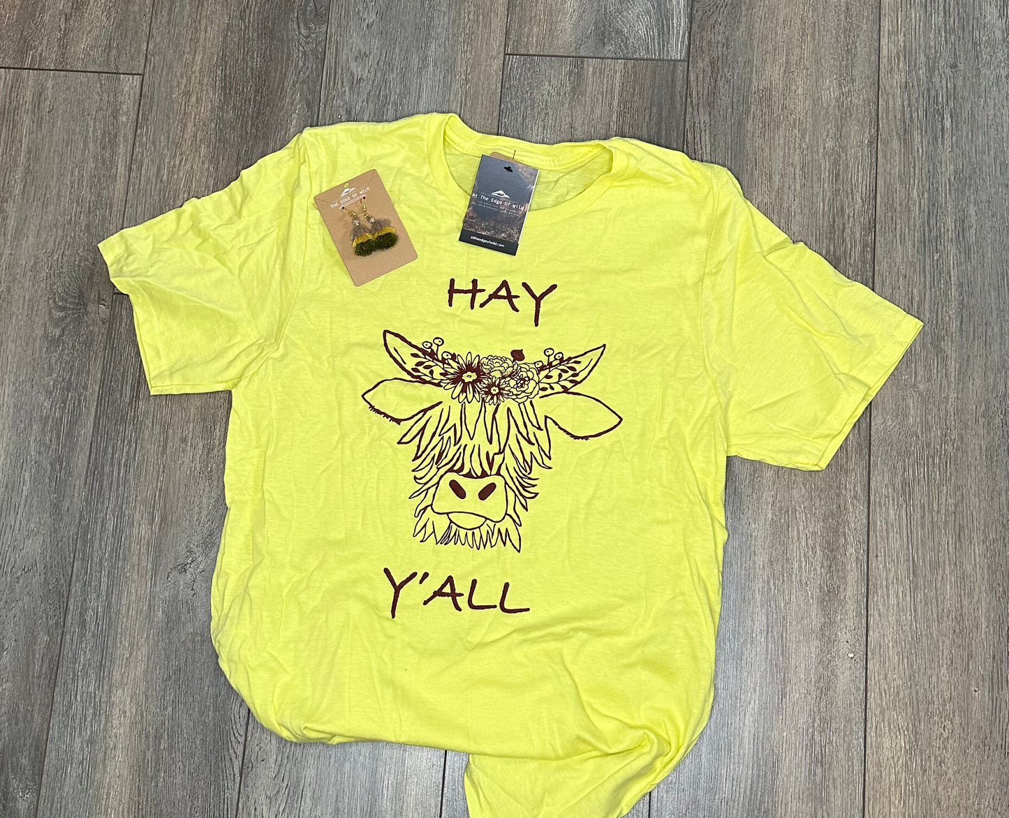 Hay Y ’all HIGHLAND COW T-SHIRT (YELLOW)